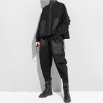 Black Loose Ruffle Long Sleeve Short Jacket