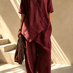 Tulum Asymmetric Linen Two-Piece Set