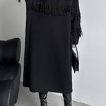 Fringed Knitted Sweater Dress