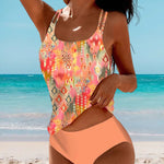 Phoebe | Printed Orange Tankini