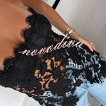 Floral Embroidered Lace Strapless Top