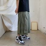 Japanese Style Fake Two Piece Side Ribbon Pants