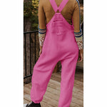 Women's Fleece Thermal Overalls With Zippered Pockets