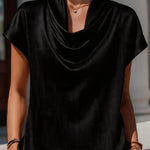 Solid Color Loose-fitting Casual Short-sleeved Top