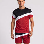KZZ Color-block crew-neck T-shirt and elastic-waist shorts