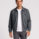 KZZ Loose-fit casual long-sleeve collared zip-up jacket