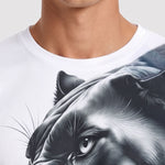 KZZ Men's Slim-Fit Short-Sleeve T-Shirt with Leopard Print