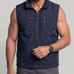 KZZ Men's Slim-Fit Stand-Collar Zip-Up Vest