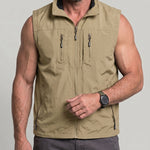 KZZ Men's Slim-Fit Stand-Collar Zip-Up Vest