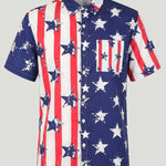 KZZ Men's short-sleeve button-down shirt