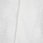 KZZ Men's White Short-Sleeve Shirt with Floral Texture
