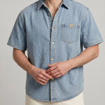 KZZ Men's Vintage Denim Shirt Jacket