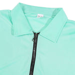 KZZ Collarless half-zip short-sleeve top and elastic-waist shorts