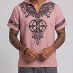 KZZ Men's Summer Hooded V-Neck T-Shirt