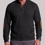 KZZ Men's Casual Long-Sleeve Waffle-Knit Pullover