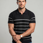 KZZ Men's Striped Short-Sleeve Top