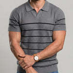 KZZ Men's Striped Short-Sleeve Top