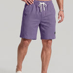 KZZ Men's Waffle-Knit Casual Shorts
