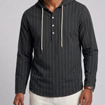 KZZ Men's Striped Hooded Shirt