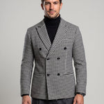 KZZ Houndstooth double-breasted blazer