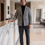 KZZ Houndstooth double-breasted blazer