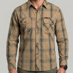 KZZ Men's long-sleeve plaid shirt