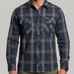 KZZ Men's long-sleeve plaid shirt