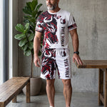 KZZ Men's Casual Breathable T-Shirt and Shorts
