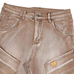 KZZ Men's Vintage-Washed Biker-Style Jeans