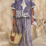 Floral Print Casual Two-Piece Pant Set