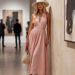 Bohemian West Resort Elegant Sleeveless Cotton Linen Dress