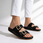Odette Sequin Suede Sandals