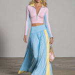 Capri Pastel Maxi Skirt Sport Set Dreamy Coastal Energy