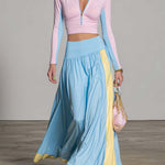 Capri Pastel Maxi Skirt Sport Set Dreamy Coastal Energy