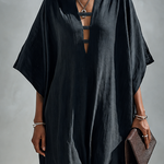 Gabriella | Elegant Black Maxi Dress With Deep V-Neck And Slit