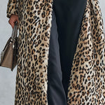 Premium Faux Short-Pile Leopard Print Stand-Collar Coat