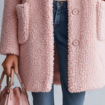 Stylish and Warm Pink Fleece Hooded Coat