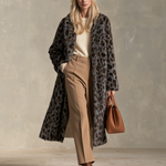 Retro Leopard Print Faux Fur Coat | Vintage Chic Women's Winter Coat