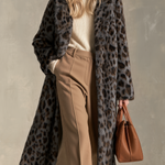 Retro Leopard Print Faux Fur Coat | Vintage Chic Women's Winter Coat