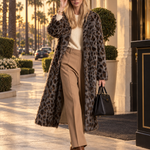 Retro Leopard Print Faux Fur Coat | Vintage Chic Women's Winter Coat