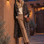 Retro Leopard Print Faux Fur Coat | Vintage Chic Women's Winter Coat