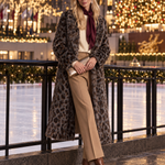 Retro Leopard Print Faux Fur Coat | Vintage Chic Women's Winter Coat