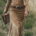 Valencia | Suede dress with fringes