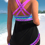 Freya | Printed Purple Drawstring Swimsuit