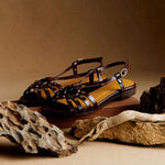 OLIVE | Studded Cut-Out Sandals