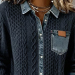 Dakota | Long Sleeve Shirt with Denim Details