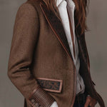 Josephine™ | Herringbone Printed Panel Blazer