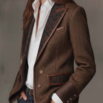 Josephine™ | Herringbone Printed Panel Blazer