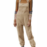 Women's Fleece Thermal Overalls With Zippered Pockets