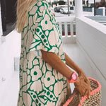 CHRISTINE™ | Long Summer Dress with Flowing Cut and Elegant Graphic Pattern